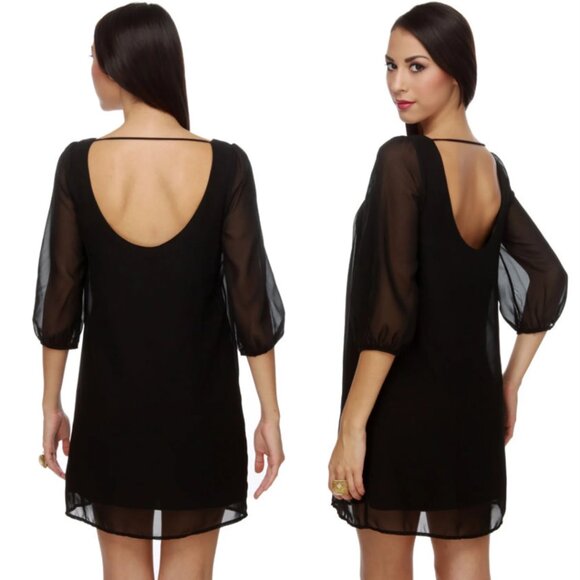 RED Vintage Honey Punch Chiffon Shift Dress, Size Small - Picture 3 of 4